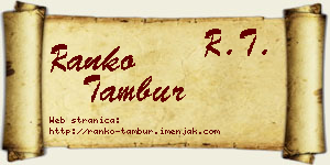 Ranko Tambur vizit kartica